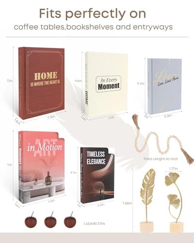 MJQOB Decorative Books for Home Decor & Fake Books for Coffee Table Decor, Complete Aesthetic Set with 3 Faux Books for Decoration & Accents for Neutral Living Room Decoration & Bookshelf Decor - Thumbnail 3