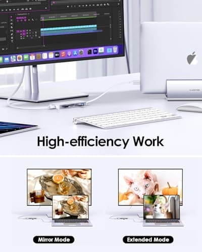 LENTION 5 in 1 USB to USB-C Adapter with Micro SD/SD Card Reader for iPhone, 4K@30Hz HDMI to USB C Hub Multiport Adapater with 3 USB 3.0 Compatible with 2025-2018 MacBook Pro/Air MacBook Neo(Silver) - Thumbnail 5