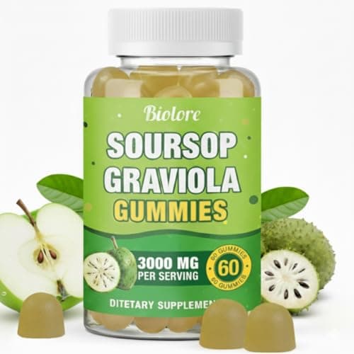 Biolore Soursop Graviola Gummies – 30 Days Supply, Soursop Leaf & Fruit Extract, Natural Apple Flavor, Sugar Free, Gluten Free, Vegan Friendly - Image 1