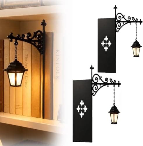 Neliangia Library Lantern-Decorative Bookshelf Lighting,Fantastic Shelf Decor Lamp with Warm LED Nightlight,Miniature Hanging Shelf Lamp,Portable Mini Bookshelf Lamp for Literary Lovers (2 PC) - Image 1
