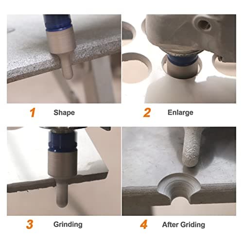 Diamond Core Drill Bit Set - 6/8/25/35/50mm Diamond Hole Saw & for Porcelain Tile Ceramic Marble Granite Drilling 10-25mm Diamond Finger bit with 5/8-11 Thread&Adapter - Thumbnail 5