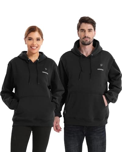 Venustas Unisex Pullover Heated Hoodie with Battery Included, Heated Sweatshirt for Men and Women Black - Thumbnail 2