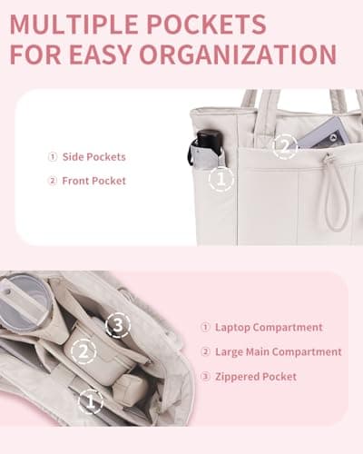 Wandering Nature Tote Bag for Women, Puffy Handbags for Work, Travel, Nurse - Thumbnail 6