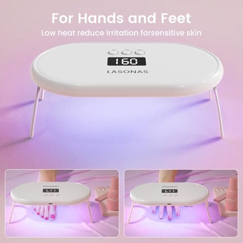 LASONAS UV LED Nail Lamp for Gel Polish 24W UV Light 3 Timer Setting Fast Drying Curing Mini Portable Cure Lamp for Gel Stickers and Strips Home Nail Care Salon - Thumbnail 6