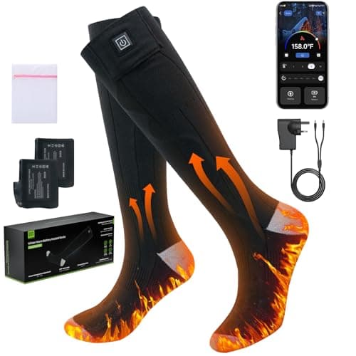 Minthouz Quick Heated Socks, 7.4V Electric Heating Socks for Men Women, Supports APP Control, 3000mAh*2 Battery Warm Socks, Suitable for Sizes 6-14, Winter Hunting, Skiing, Hiking, Camping - Image 1