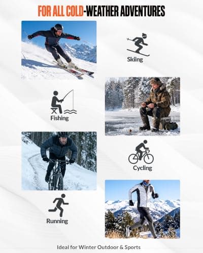 MeetHoo Mens Thermal Underwear Set Seamless Fleece Lined Base Layer Sports Long Johns Winter Gear Running Skiing Blue - Thumbnail 5