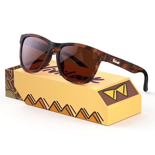 VIVILOOK Sunglasses for Women Men, Elastic Touch Polarized Womens Sunglasses, Mirrored UV400 Protection TR Sun Glasses Pippop Vintage Espresso - Image 1
