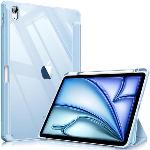 Fintie Hybrid Slim Case for iPad Air 11-inch M4/M3/M2 (2026/2025/2024), iPad Air 5th/4th Generation (2022/2020) 10.9 Inch - Shockproof Cover with Clear Back Shell & Pencil Holder, Sky Blue - Image 1