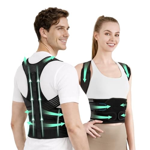 Back Brace Posture Corrector for Women and Men, 4-Point Back Support System for Upper/Lower Back Pain Relief, Scoliosis & Hunchback Correction, Adjustable & Breathable Shoulder Straightener, Medium - Image 1