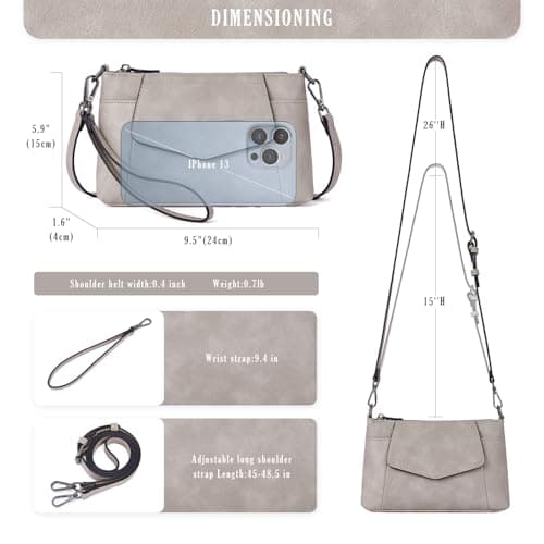Switrock Small Crossbody Bags for Women, Cell Phone Bag Mini Over Shoulder Handbag Wallet Purse with Card Slots - Thumbnail 3