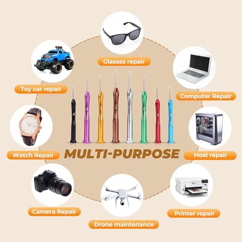 MulWark 8pc Mini Screwdriver Set - Magnetic Torx Screwdrivers Repair Kit for Electronics, Jewelry, Eyeglasses, Xbox Controller, iMac, Watch Screwdriver - Compatible Small Screwdriver Set - Thumbnail 2