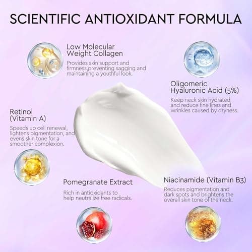 Retinol Cream for neck, Collagen Neck Creams for Tightening and Firming, Anti Aging Day & Night Facial Moisturizer for Women & Men - Thumbnail 3
