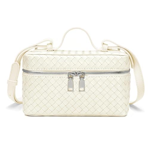 Kiss Sea Woven Crossbody Bags for Women Leather Handbag Trendy Shoulder Bag Woven Clutch Purse for Everyday Use - Image 1