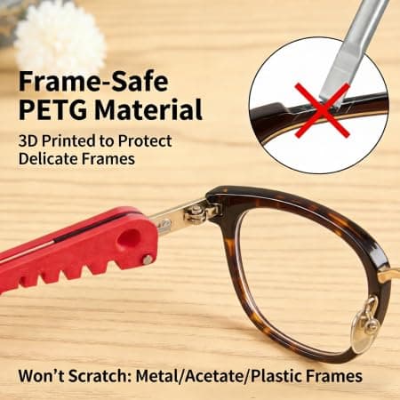 Eyeglass Frame Adjuster, Professional Temple Arms & Nose Pads Bender Tool, Precise Adjustment for Secure Fit, Protects Frames, Ergonomic Grip for DIY Home Use, Fits Metal-Lined Temples, 155 chars - Thumbnail 2