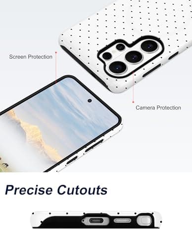 Aitipy Compatible with MagSafe Polka Dot Phone Case for Samsung Galaxy S26 Ultra, Cute Aesthetic Polka Dot Magnetic Soft TPU and Hard PC Protective Phone Cover for Women Girls - White - Thumbnail 6
