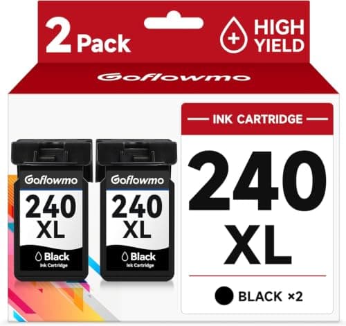 GoFlowmo Compatible Ink Cartridge Replacement for Canon 240XL 240 PG240 XL Black use for MG3600 MG3620 MG2120 MG2220 MG3220 MG3520 MG3620 MG4120 MG4220 TS5120 MX522 MX532 MX472 Printer(Black,2-Pack)