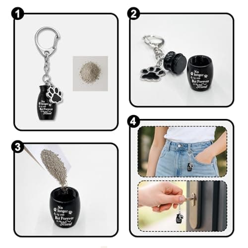 Hicustore Dog Frames for Pictures Memorial, Personalized Pet Picture Frame Memorial Gifts for Loss of Dogs, Pet Collar Frame with A Pet Dog Urns Keychain - Thumbnail 5