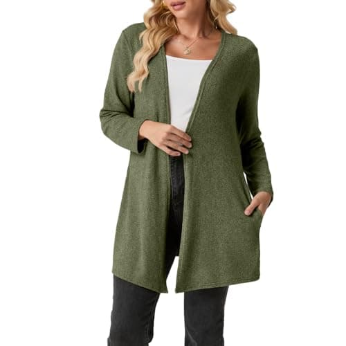 Cardigans Sweaters for Women Long Sleeve Lightweight Cozy Open Front Fall Cardigan with Pockets Trendy 2025 - Image 1