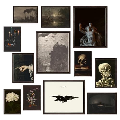 97 Decor Dark Academia Decor For Bedroom - Gothic Home Decor Aesthetic, Moody Dark Academia Wall Art, Vintage Halloween Posters For Room Aesthetic, Spooky Gothic Pictures Goth Decorations (UNFRAMED) - Image 1