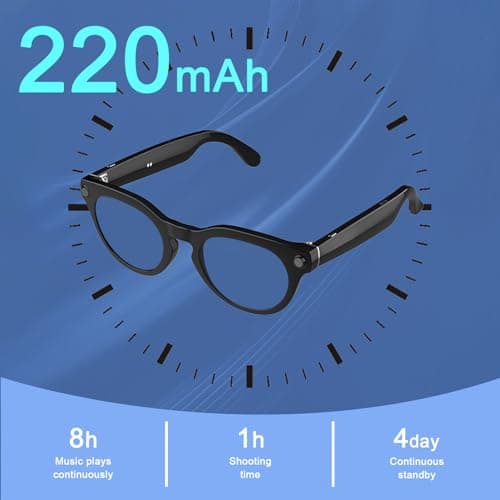 SZXWL AI Smart Glasses with Camera, 8MP Anti-Shake Camera Glasses, Voice Assistant, Supports Photo/Video/Audio Recording, with AI Assistant/AI Translation/Bluetooth Calling (Anti-Blue Light Glasses) - Thumbnail 6