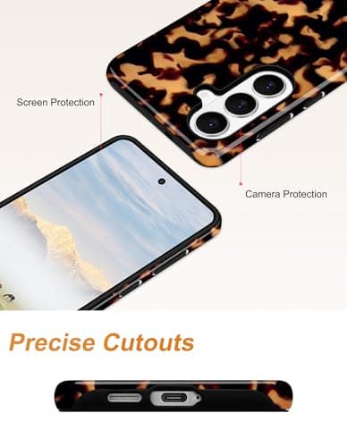 Aitipy Magnetic Tortoise Shell Case for Samsung Galaxy S25 Edge, Compatible with MagSafe, Cute Brown Aesthetic Leopard Print Soft TPU and Hard PC Shockproof Protective Phone Cover for Women Girls - Thumbnail 6