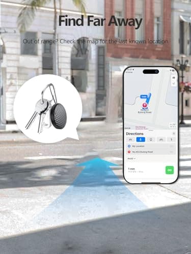 Tracker Tag Works with Apple Find My (iOS Only), Waterproof Item Finders, Luggage Tracker for Keys/Wallet/Suitcase (Black, 1 Pack) - Thumbnail 4