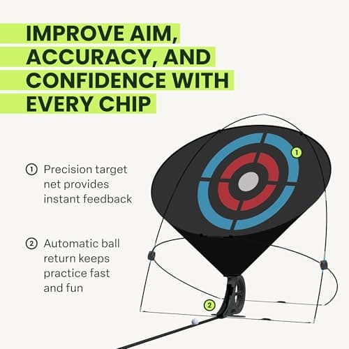 Perfect Practice Chip Shot: The Ultimate Golf Chipping Net & Chipping Mat System. Portable Indoor Training Aid with Automatic Ball Return. Master Your Short Game - Thumbnail 4