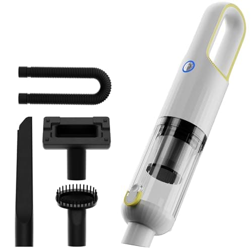 yoyoto Car Vacuum, Handheld Cordless Vacuum with 23000pa Suction Power, Type-C Charge, 2 Suction Modes, Portable Vacuum for Small Jobs, Car, Office Desk, Keyboards (White)