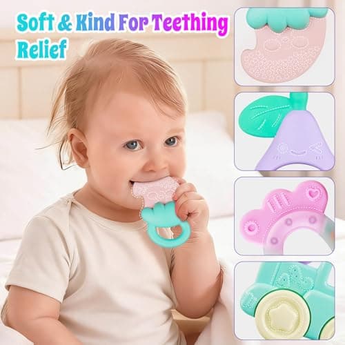Baby Toys 0-6 Months - Baby Rattles Teething Toys 3-6 Month Infant Toys 6-12 Months Teether Toy 3 4 5 6 Month Old Newborn Essentials Must Haves Wrist Socks Christmas Gifts Valentines Gifts for Kids - Thumbnail 3