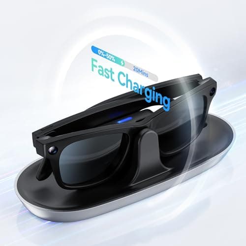 NEWDERY Charger for Ray-Ban Meta Smart Glasses, Portable Charging Dock with Dust Cover & LED Indicator, Fast Charging Compatible with Wayfarer, Skyler, Headliner - Silver - Thumbnail 5