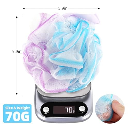 Chuya Bath Sponges Loofahs 70 Grams Large Size,4 Pack Shower Sponge Exfoliating Cleaning Bath Loofa Body Scrubber Balls for Women Men Children Washing - Thumbnail 2