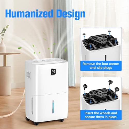 DEVERSE Max 80 Pints Energy Star Dehumidifier for Home/Bedroom/Basement, 5000 Sq.Ft Coverage, with Drain Hose, Smart Humidity Control & Large Tank - Thumbnail 5