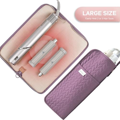 KarSyon Hot Tools Organizer Heat Resistant Mat Case Hair Tools Holder Travel Bag Portable Hair Styling Tools Cover Pouch for Curling Iron,Flat Iron,Hair Straightener (Purple) - Thumbnail 3