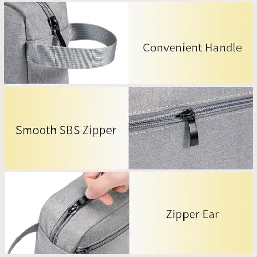 HFLYJPYW Toiletry Bag for Men, Travel Toiletry Organizer Dopp Kit Water-resistant Shaving Bag for Toiletries Accessories, Door Room Essentials, Black-medium (Gray) - Thumbnail 5