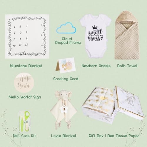 8Pcs Gender Reveal Gifts, for Newborn Boys, Baby Boy Gift Basket for First Time Expecting Parents to Be, Pregnancy Announcement & Care Package for Mum & Dad - Thumbnail 5