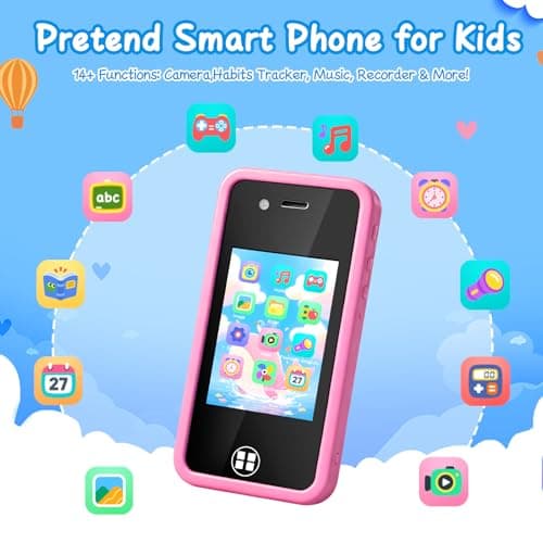 Kids Smart Phone Toy with 16GB SD Card & Drop-proof Silicon Case – 3.0” Touchscreen, Dual Camera, MP3 & 14 Educational Games – Parental Control & Habit Tracker – Christmas Birthday Gift for Boys Girls - Thumbnail 2