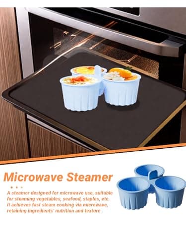 DegoCython Silicone Egg Bite Molds, Reusable Nonstick 3-Cup Trays, 5.67In/14.4Cm Diameter, 135Ml/4.5Oz Capacity, BPA-Free Food-Grade, Dishwasher Safe for Air Fryer Oven Microwave Freezer - Thumbnail 3