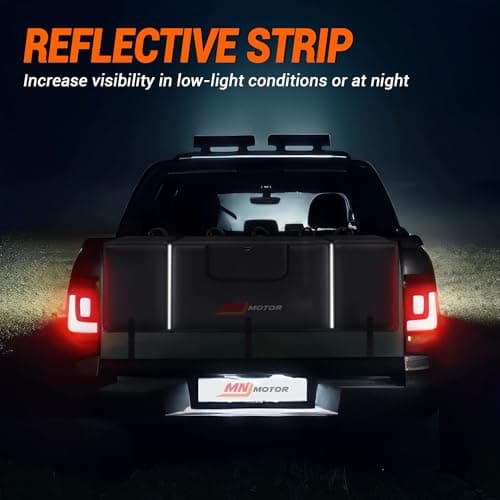 MNJ MOTOR Tailgate Bike Pad, Widen Size Pickup Truck Tailgate Carry 5 Mountain Bikes Protection Pad with Fixture Straps Reflective Strips Tool Pockets and Rear Camera Opening - Thumbnail 5