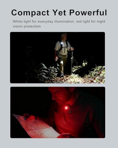 Godyga 2-in-1 Small Flashlight with White & Red Light, Golf Score Counter, 500 Lumens IPX6 Waterproof Rechargeable Magnetic Clip-on Light with Smart Screen for Golf, Camping, Cycling, Emergency - Thumbnail 2