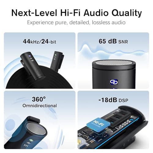 Rythflo Wireless Lavalier Microphone for iPhone/Android/iPad (2 TX + 2 RX + Charging Case), Mini Mic with Noise Reduction, 22H Battery, 131ft Range, Lapel Microphone for Video Recording, Vlog - Thumbnail 3