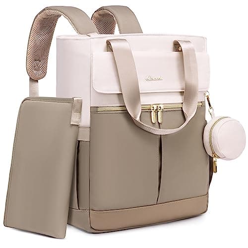 LOVEVOOK Diaper Bag Backpack,Diaper Bag Tote with Insulated Pockets,Baby Bag for Girl Boy with Changing Pad,Large Baby Bag with Pacifier Case,15.6 Inch Anti-Theft Laptop Backpack for Women