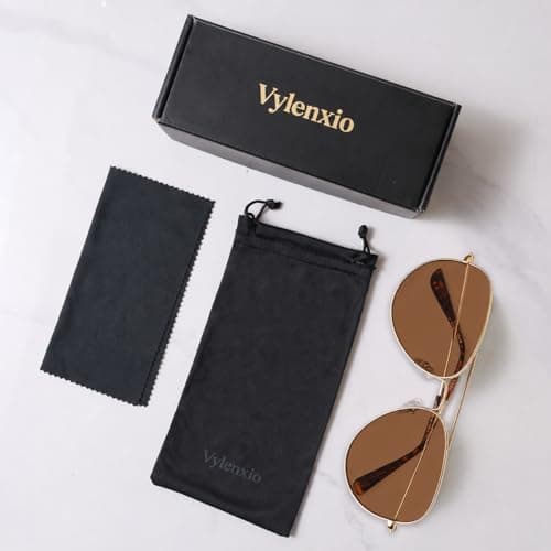 Vylenxio Classic Aviator Sunglasses for Women Men, Teardrop UV400 Lenses - Thumbnail 6