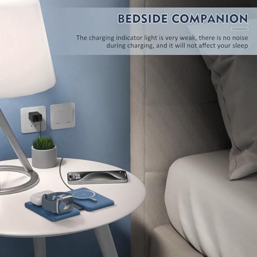 Wireless Charger iPhone - 3 in 1 Charging Station for Apple Devices for iPhone 17 16 15 14 13 12 Pro Max Plus - Foldable Magnetic Charging Pad for Apple Watch Series & Airpods Series - Thumbnail 5