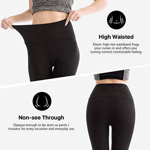 SINOPHANT High Waisted Leggings for Women - Full Length Capri Buttery Soft Yoga Pants for Workout Athletic(Full Grey,XXL) - Thumbnail 3