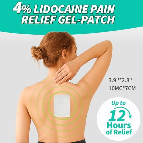 JIATUHAN 4% Lidocaine Pain Relief Patches – Maximum Strength for Back, Neck, Joint & Muscle Pain – Long-Lasting & Flexible – 15 Patches - Thumbnail 4