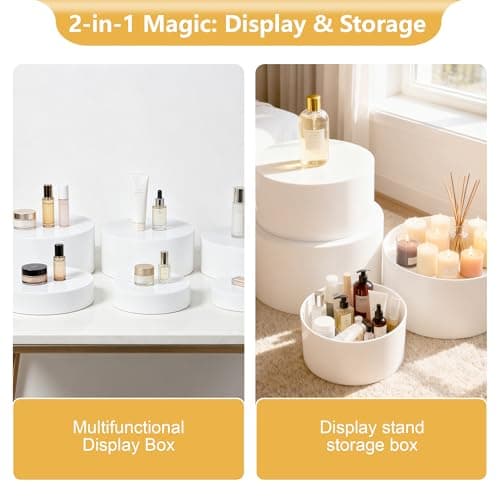 3Pcs Buffet Risers, Food Risers for Buffet Table, Display Stand Shelf for Party Catering Dessert Jewelry Collectibles , Different Size White Acrylic Cube Boxes Nesting Risers Food Display with Hollow Bottoms - Thumbnail 4