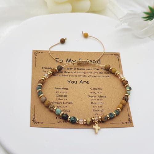 OVIFICEA Friendship Gifts Cross Bracelet for Women, Christian Gifts for Sister in Christ, Charm Bracelets for Best Friend, Daughter,Granddaughter, Mom on Birthday Christmas Baptism Easter Graduation - Thumbnail 6