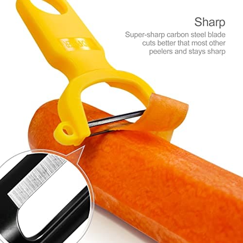 Original Vegetable Peeler Carbon Steel Blade 3-Pack Red/Green/Yellow - Thumbnail 4