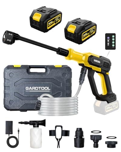Portable Pressure Washer Cordless 1100PSI - Battery Powered Power Washer with 2 Batteries, Brushless Motor, 6-in-1 Nozzle, Foam Cannon, 3 Speed Settings for Car, Patio & Outdoor Cleaning - Image 1