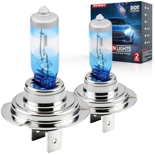 H7 Halogen Headlight Bulb, Vacuum Precision Optical Blue Film Technology, 12V 55W, 4000K Warm White, Road Legal, Direct OEM Replacement, Up to 300% Brighter, High/Low Beam, Plug and Play, 2 Pack